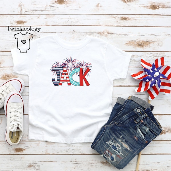 Personalized Fourth of July Kids Shirt - 4th of July Kids Shirt - Patriotic Toddler Shirt - Custom Name Toddler Shirt - Youth Shirt