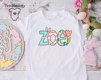 Easter Girl Shirt - Cute Easter Bunny Shirt - Custom Name Shirt - Cute Easter Shirt - Youth Easter Shirt - Toddler Easter Shirt