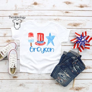 Personalized 4th Of July Kids Shirt - Cute Patriotic Name Toddler Shirt - Personalized Custom Name Toddler Shirt