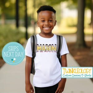 Personalized Back to School Kids Shirt - Cute Back to School Shirt - Boy Name Toddler Tee - Custom Name Pencil Shirt - 1st Day of School