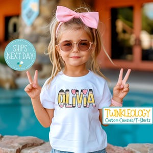 Personalized Back to School Kids Shirt - Girl Back to School Name Toddler Tee - Custom Name Pencil Shirt - 1st Day of School