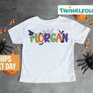 Personalized Kids Halloween Shirt: Custom Name Letter Tee
