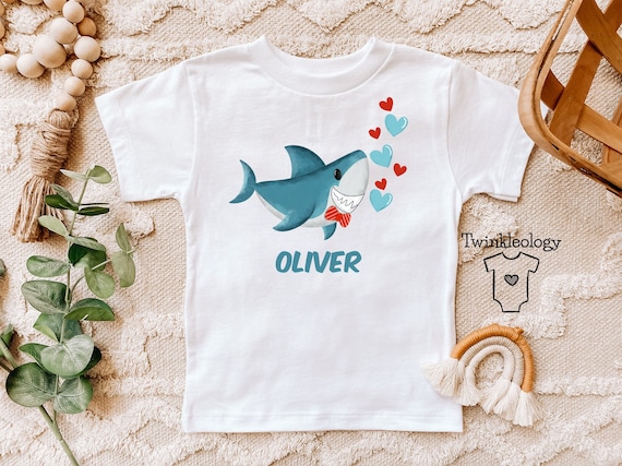 Camiseta de San Valentin con mordeduras de tiburon Camiseta de San Valentin para nino Camiseta de