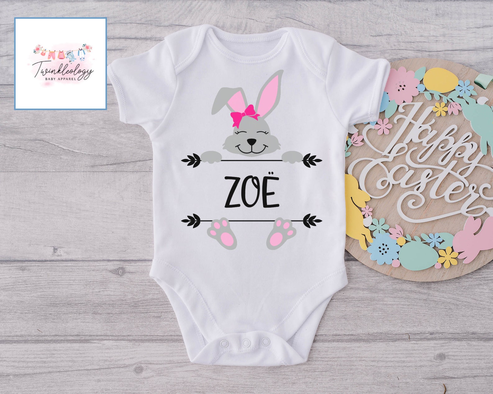 Easter Baby Onesie® Little Bunny Pink Baby Onesie® Cute Etsy