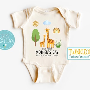 Personalised First Mother&#39;s Day Onesie®, 1st Mother&#39;s Day Baby Onesie®, Mother&#39;s Day Gift Idea, Natural Mother&#39;s Day Outfit for Baby