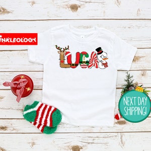 Personalized Christmas Kids Shirt - Cute Christmas Name Toddler Shirt - Personalized Custom Name Toddler Shirt - Custom Christmas Shirt