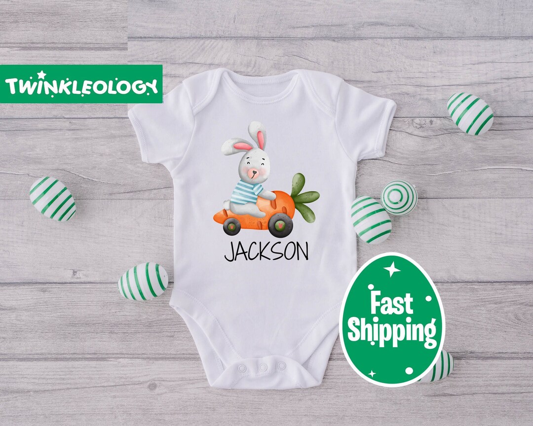 Easter Baby Boy Onesie® Custom Easter Bunny Onesie® Cute Easter Bunny