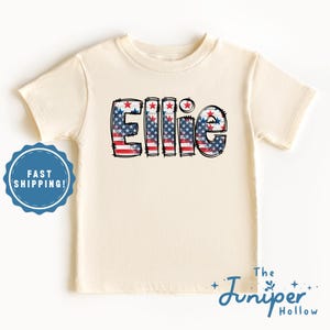 Personalized Rustic USA Kids Shirt, Custom Name Patriotic Toddler Tee
