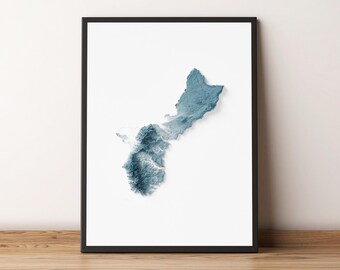 Guam - Carte du relief ombragé - Topographie naturelle