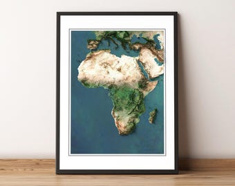 Africa - Shaded Relief Map - Imagery
