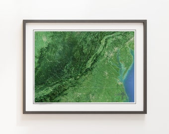 Virginia, U.S.A. - Shaded Relief Map - Imagery