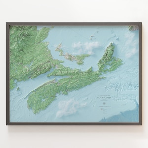 Nova Scotia - Topographic Map - Shaded Relief Map