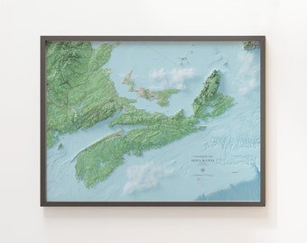 Nova Scotia - Topographic Map - Shaded Relief Map