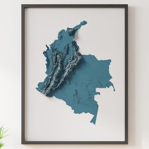 Kolumbien - Schattierte Reliefkarte - natürliche Topographie