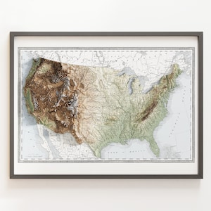 United States (c.1889) - Vintage Topographic Map