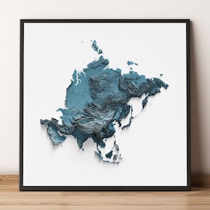 Asien - Schattierte Reliefkarte - natürliche Topographie