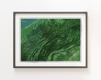 Pennsylvania, U.S.A. - Shaded Relief Map - Imagery