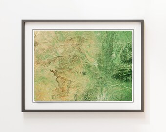Oklahoma, U.S.A. - Shaded Relief Map - Imagery