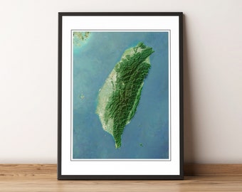Taiwan - Shaded Relief Map - Imagery