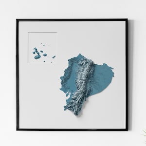 Ecuador - Shaded Relief Map - Natural Topography