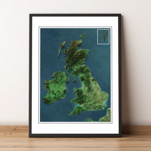 Britische Inseln - Reliefkarte - Symbolik