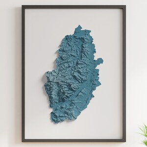 Comté de Nottinghamshire, Angleterre - Carte en relief ombrée - Topographie naturelle