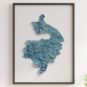 Warwickshire County, England - Shaded Relief Map - Natural Topography