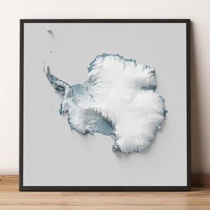Antarctique - Carte du relief ombrée - Topographie naturelle