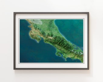 Costa Rica - Shaded Relief Map - Imagery