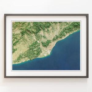 Barcelona, Spain - Shaded Relief Map - Imagery