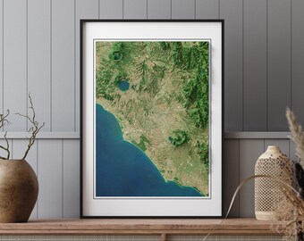 Rome, Italy - Shaded Relief Map - Imagery
