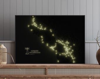 Faróis da Ilha de Vancouver, Canadá - Mapa de relevo sombreado moderno - Arte de parede