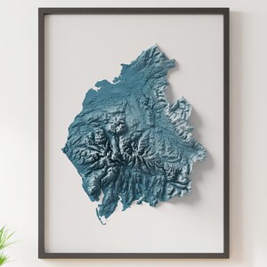 Cumbria County, England - Shaded Relief Map - Natural Topography