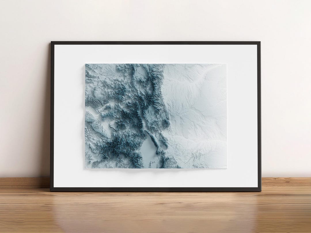 Colorado - Shaded Relief Map - Natural Topography - Etsy