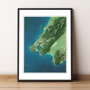Wellington, New Zealand - Shaded Relief Map - Imagery