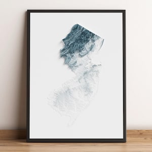 New Jersey - Shaded Relief Map - Natural Topography