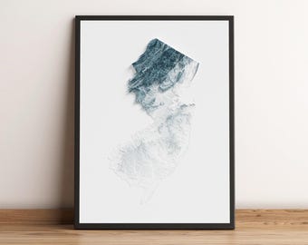 New Jersey - Shaded Relief Map - Natural Topography