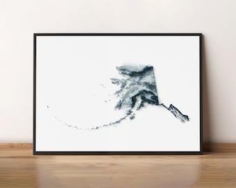 Alaska - Shaded Relief Map - Natural Topography