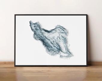 Iran - Carte du relief ombrée - Topographie naturelle