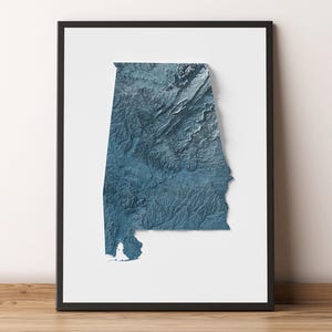 Alabama - Reliefkarte - Natürliche Topographie
