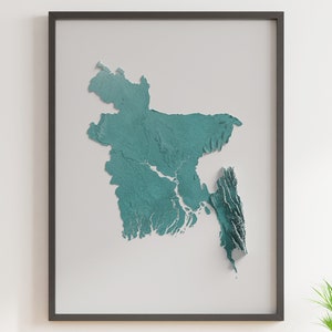 Bangladesch - Schattierte Reliefkarte - natürliche Topographie
