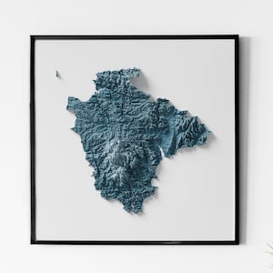 Devon County, England - Shaded Relief Map - Natural Topography
