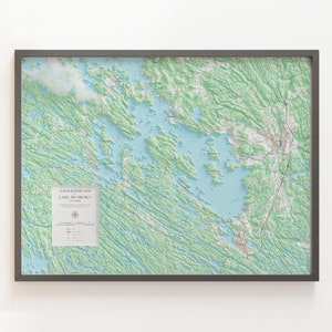 Lac Muskoka, Ontario, Canada - Carte topographique - Carte en relief ombrée