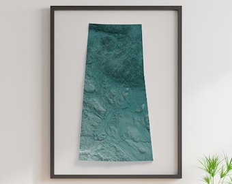 Saskatchewan - Shaded Relief Map - Natural Topography