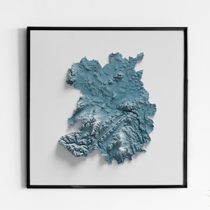 Comté de Shropshire, Angleterre - Carte en relief ombrée - Topographie naturelle