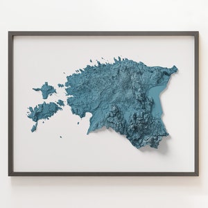 Estonia - Shaded Relief Map - Natural Topography