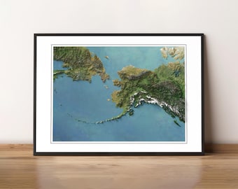 Alaska, U.S.A. - Shaded Relief Map - Imagery