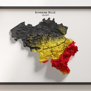 Belgien - Schattierte Reliefkarte mit Flaggenfarben