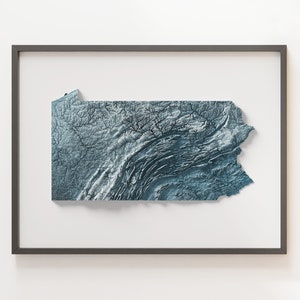 Pennsylvanie - Carte du relief ombragé - Topographie naturelle