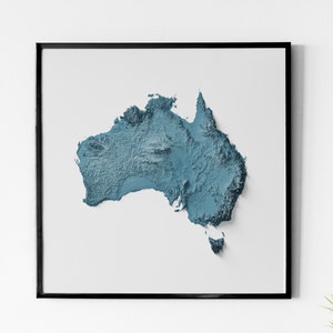 Australia - Shaded Relief Map - Natural Topography
